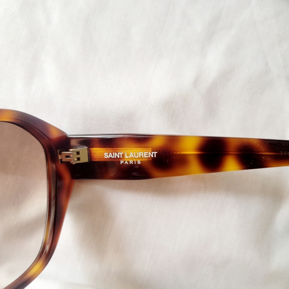 Auth Saint Laurent Brown Tortoiseshell Sunglasses - Picture 6 of 8